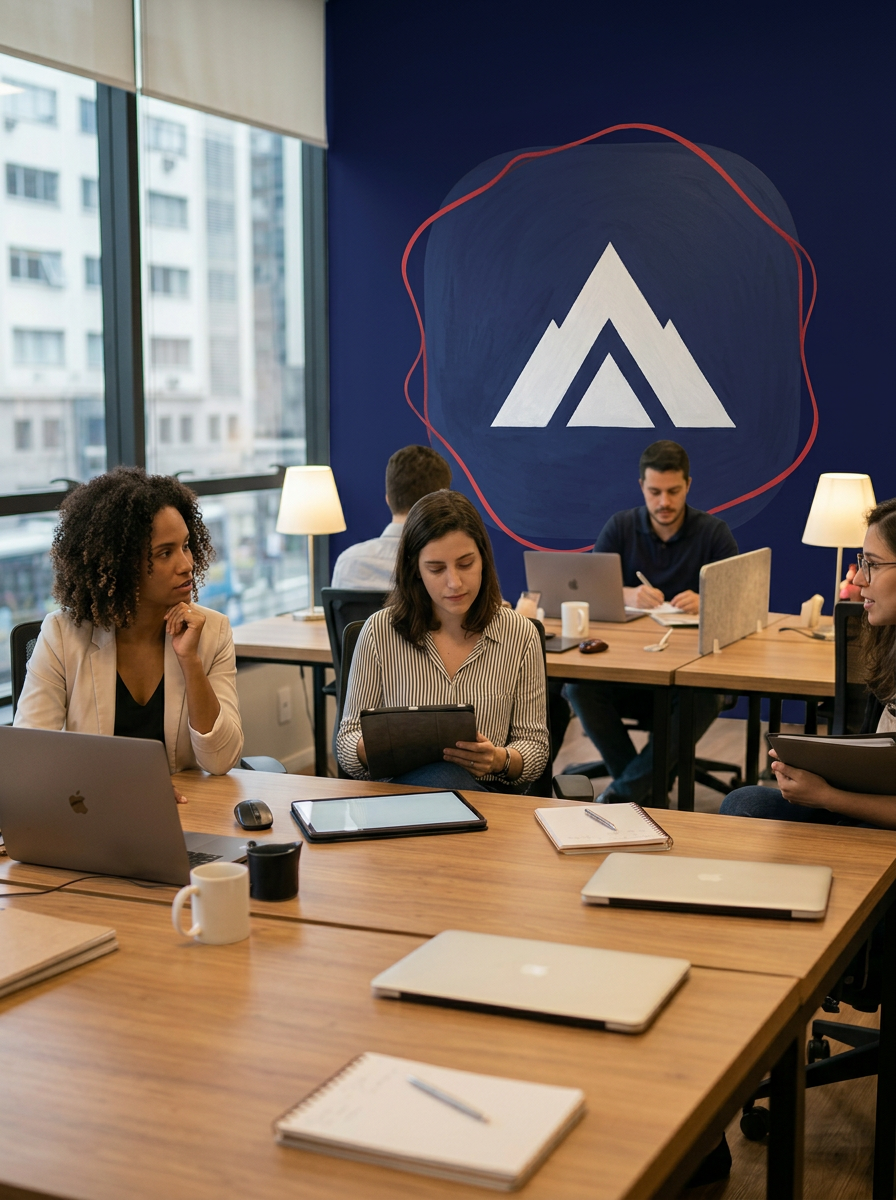 Equipe AdHub OS trabalhando